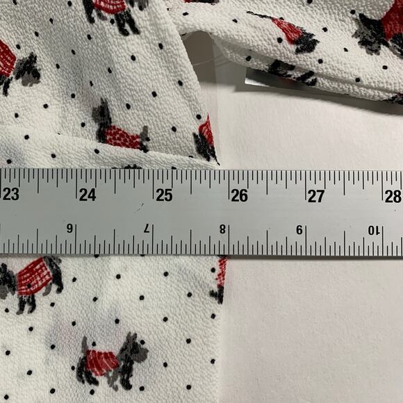 Catherines 1X NEW Womens Plus Scottie Dog in Sweater Print Top Blouse Petite - Picture 6 of 9